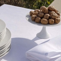 Serviettes de table Portofino Bianco pur lin, Le Jacquard Français