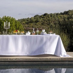 Tissu sur mesure Portofino Bianco pur lin laize 180cm, Le Jacquard Français