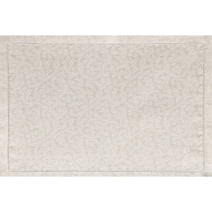 Serviettes de table Portofino Fiori Sabbia pur lin, Le Jacquard Français 2