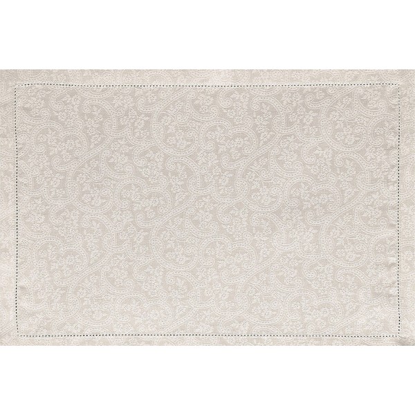 Set de table Portofino Fiori Sabbia pur lin, Le Jacquard Français