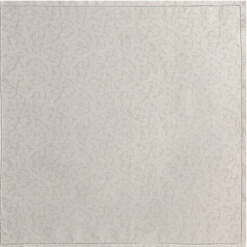 Serviettes de table pur lin Portofino Fiori Sabbia, Le Jacquard Français
