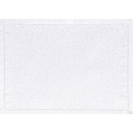 Set de table pur lin Portofino Géo Bianco, Le Jacquard Français