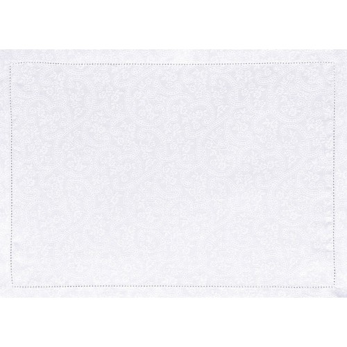 Set de table pur lin Portofino Géo Bianco, Le Jacquard Français