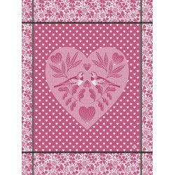 Torchons de cuisine pur coton Amour Pivoine, Le Jacquard Français