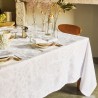 Tissu nappe au mètre antitache coton/lin Mille Giverny Blanc, laize 180cm Garnier-Thiébaut