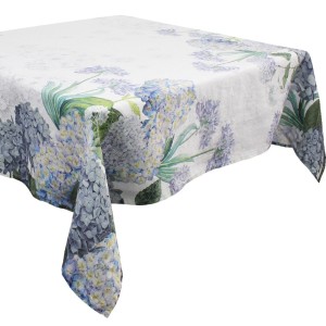 Serviettes de table imprimé métis lin/coton Jardin de Bretagne Bleu, Garnier-Thiébaut  2