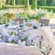 Nappe anti tache pur lin Jardin de Bretagne Bleu, Garnier-Thiébaut