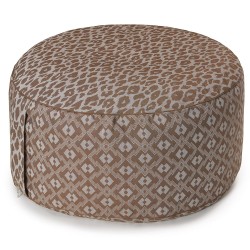 Pouf déhoussable coton antitache Nature Sauvage Eléphant 50x30cm, Le Jacquard Français