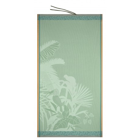 Drap de plage nid d'abeilles Amazonie Jade, Le Jacquard Français