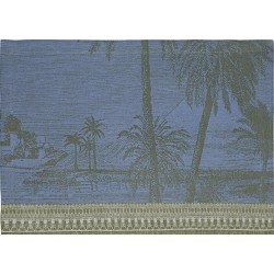 Set de table design pur lin antitache Croisière sur le Nil Palmier, Le Jacquard Français