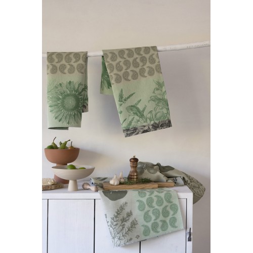 Torchons de cuisine Soleil au jardin et à table Romarin, Le Jacquard Français