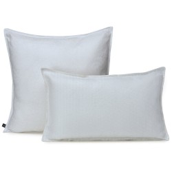 Housses de coussin pur lin Portofino Bianco, Le Jacquard Français