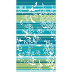 Drap de plage pur coton 420g/m² Indian Océan Aqua, Garnier-Thiébaut