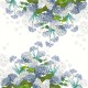 Nappe sur mesure antitache pur lin Jardin de Bretagne Bleu laize 180cm, Garnier-Thiébaut