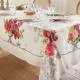 Petit carré déco anti tache pur lin Banquet floral Blanc, Garnier-Thiébaut