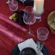 Nappes de table jacquard antitache Orchidées Bordeaux, Garnier-Thiébaut