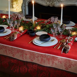 Nappe anti tache Couronne de Noël Rouge, Garnier-Thiébaut