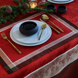 Set de table anti tache Couronne de Noël Rouge, Garnier-Thiébaut