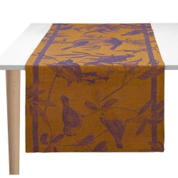 Chemin de table pur lin Volière Nocturne, Le Jacquard Français