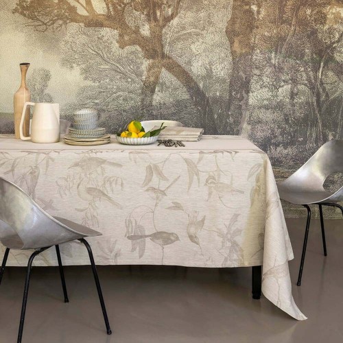 Nappes de table pur lin Volière Solaire, Le Jacquard Français