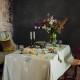 Nappes de table métis lin et coton lavé Bouquet du soleil Sauge, Garnier-Thiébaut 