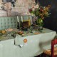 Serviettes de table métis lin et coton lavé Bouquet du soleil Sauge, Garnier-Thiébaut