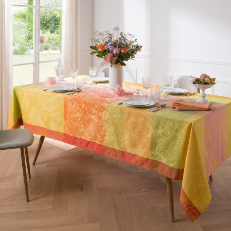 Nappe enduite sur mesure Mille Esprit jardin Chatoyant laize 180cm, Garnier-Thiébaut