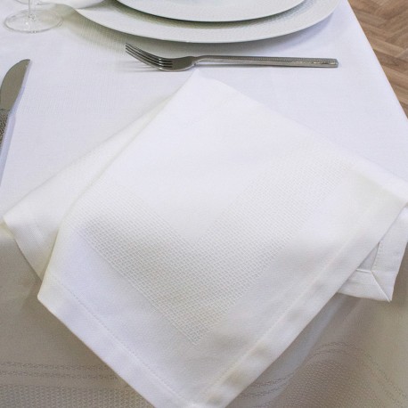 Serviettes de table coton Signature Blanc, Garnier-Thiébaut 