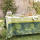 Nappe enduite sur mesure Mille Hortensias Vert laize 180cm, Garnier-Thiébaut