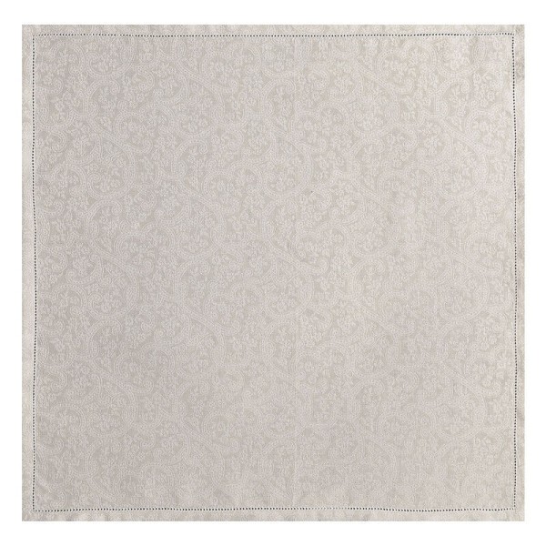 Serviettes de table Portofino Fiori Sabbia pur lin, Le Jacquard Français 	