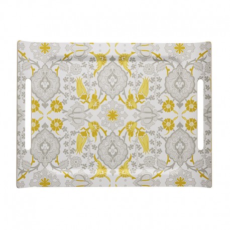 Plateau de service en bois 100% bouleau Voyage Iconique Zinc 58x42cm, Le Jacquard Français