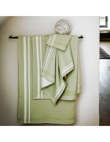 Linge de Bain nid d'abeilles Duetto Amande, Le Jacquard Français