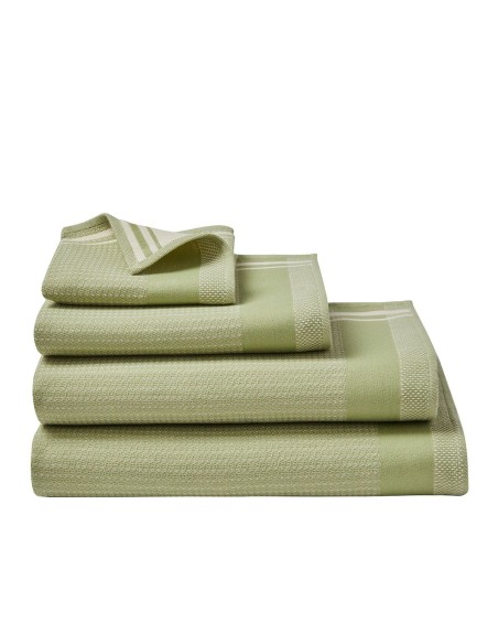 Linge de Bain nid d'abeilles Duetto Amande, Le Jacquard Français VERSO