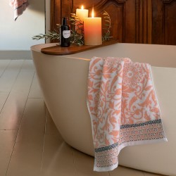 Linge de Bain éponge jacquard Charme Pivoine, Le Jacquard Français