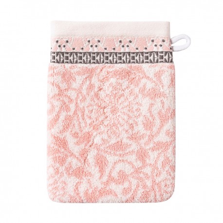 Gant de toilette éponge jacquard Charme pivoine, Le Jacquard Français
