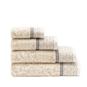 Tapis de bain éponge jacquard Charme Crème , Le Jacquard Français 2