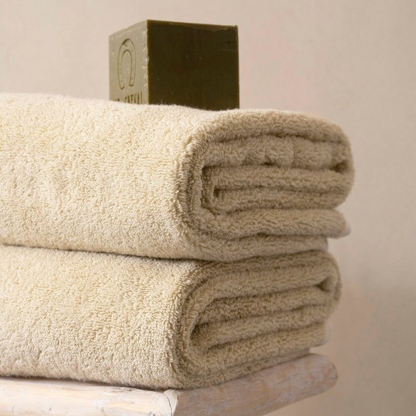 Linge de Bain éponge coton bio  Argile, Le Jacquard Français