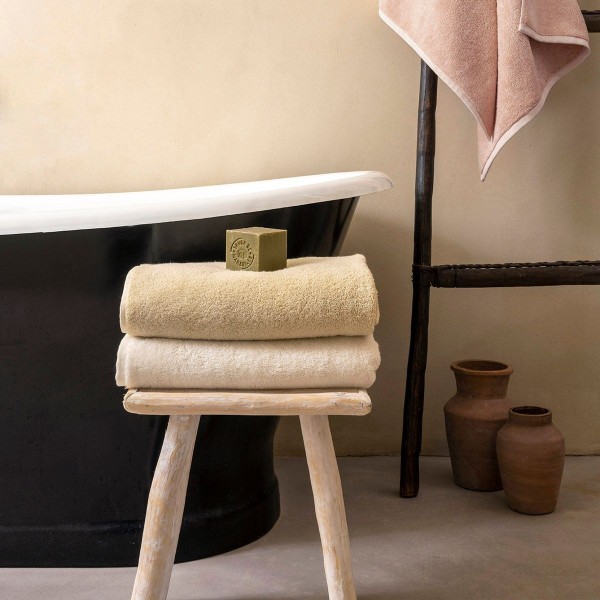 Linge de Bain éponge coton bio  Argile, Le Jacquard Français