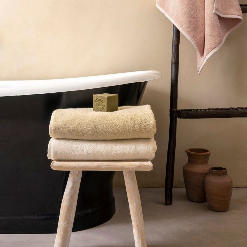 Linge de Bain éponge coton bio  Argile, Le Jacquard Français
