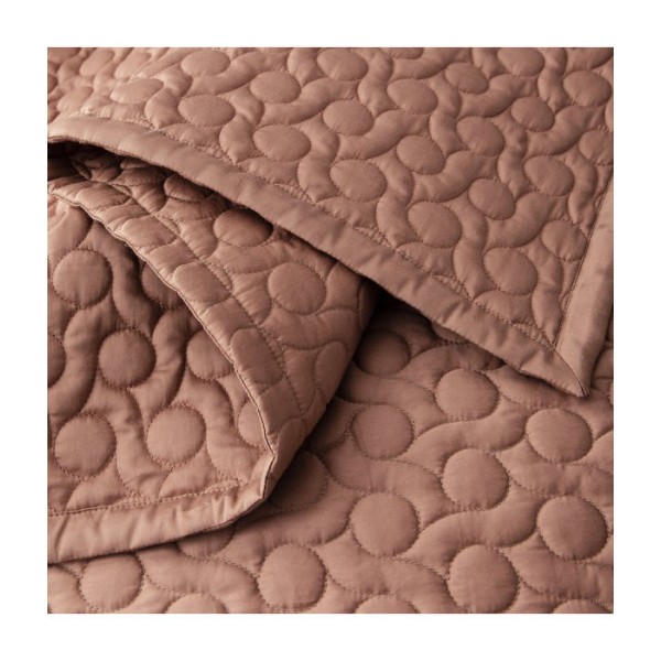 Couvre lit matelassé uni réversible satin de coton Bio Poésie Terre cuite 260x240, Alexandre Turpault