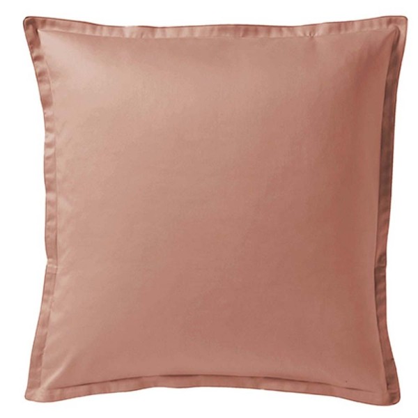 Taie carrée satin de coton Bio Teophile Terre cuite	