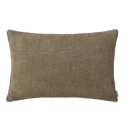 Housse de coussin Voltaire Jonc en lin et chenille velours tissé teint 40x60cm, Alexandre Turpault