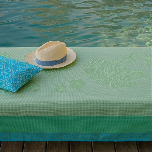 Drap de plage nid d'abeilles Monoï Lagon 100x200cm, Le Jacquard Français