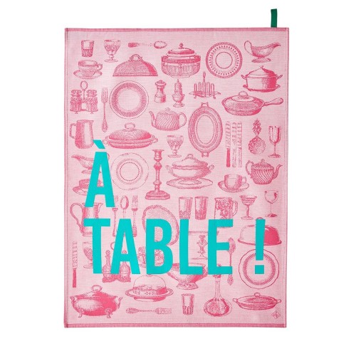 Torchon de cuisine A Table Fleurs, Le Jacquard Français