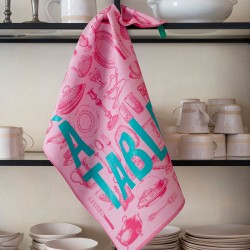 Torchon de cuisine A Table Fleurs, Le Jacquard Français