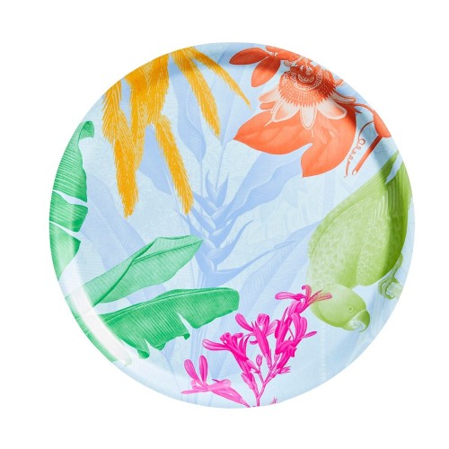 Plateau rond 38cm Equateur Tropical, Le Jacquard Français