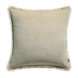 Coussin uni velours de coton/coton Fara Lin 45x45, Vivaraise