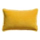 Coussin uni velours de coton/coton Fara Curry 40x65, Vivaraise