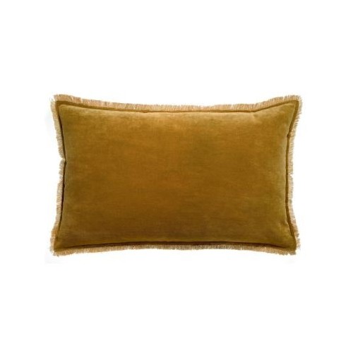 Coussin uni velours de coton/coton Fara Bronze 40x65, Vivaraise