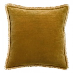 Coussin uni velours de coton/coton Fara Bronze 45x45, Vivaraise